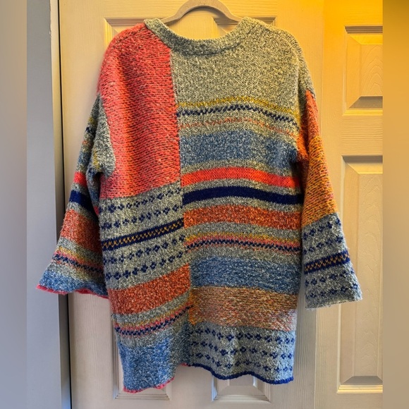 Sincerely Jules Colorful Flared Sleeve Open Front Cardigan• - Picture 3 of 7